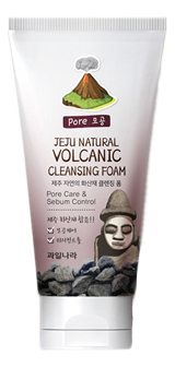 Пенка для умывания Вулканический пепел Welcos Jeju Natural Volcanic Cleansing Foam