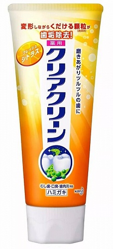 Лечебно-профилактическая зубная паста с микрогранулами, комплексного действия Kao Corporation Clear Clean Fresh Citrus