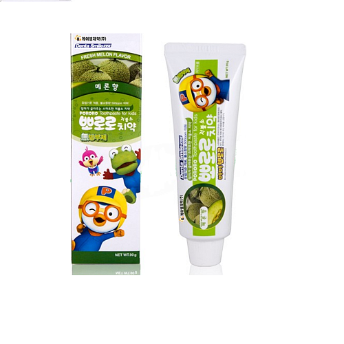 Гелевая зубная паста со вкусом дыни для детей от 3 лет KM Pharmaceutical Pororo Toothpaste For Kids melon