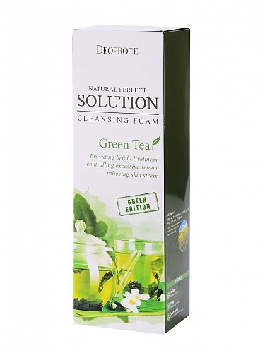 Пенка для умывания зеленый чай Deoproce NATURAL PERFECT SOLUTION CLEANSING FOAM GREENTEA