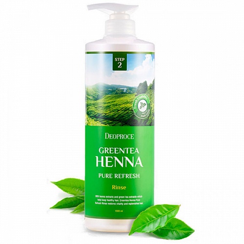 Бальзам для волос с  зеленым чаем и хной Deoproce RINSE - GREENTEA HENNA PURE REFRESH
