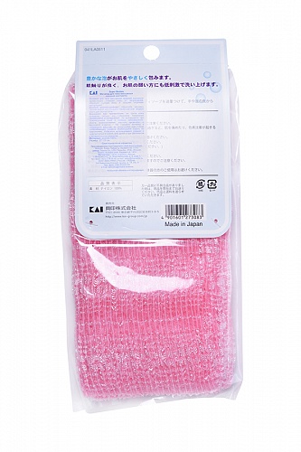 Мочалка для тела массажная Kai Supper Bubble средней жесткости, розовая, 30×100 см Kai 0