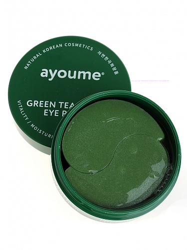 Маски-патчи для глаз от отечности с экстрактом зеленого чая и алоэ Ayoume GREEN TEA+ALOE EYE PATCH