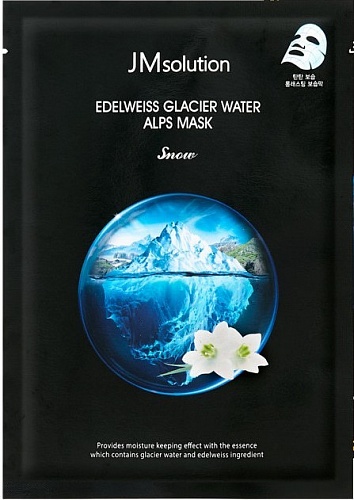 Тканевая маска с экстрактом эдельвейса JMsolution Edelweiss Glacier Water Alps Mask Snow