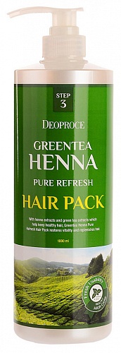 Маска для волос. с зел. чаем и хной Deoproce GREENTEA HENNA PURE REFRESH