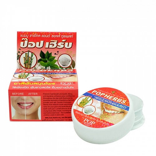 Растительная зубная паста с бамбуковым углем и солью (в круглой упаковке) Smilephan POP Herbs Bamboo Charcoal&amp; Salt Toothpaste