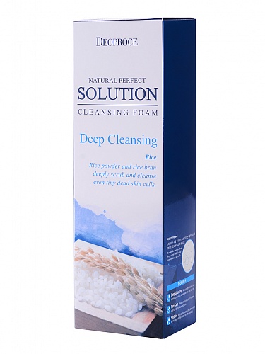 Пенка для умывания Рисовая вода Deoproce NATURAL PERFECT SOLUTION CLEANSING FOAM DEEP CLEANSING