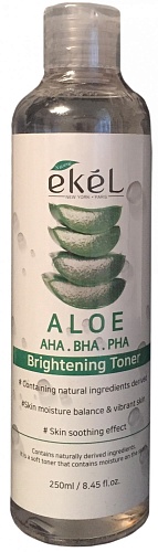 Тонер с экстрактом Алоэ и  AHA-BHA-PHA кислотами Ekel Brightening Toner Aloe AHABHAPHA