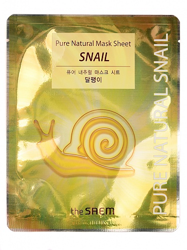 Маска тканевая с муцином улитки The Saem Pure Natural  Mask Sheet [Snail]