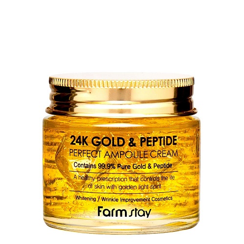 Антивозрастной крем с частичками золота и пептидами Farm Stay 24K Gold &amp; Pepride Perfect Ampoule Cream