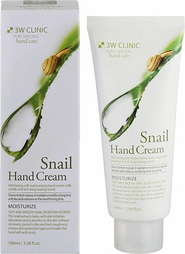 Крем для рук увлажняющий УЛИТОЧНЫЙ МУЦИН 3W CLINIC Snail Hand Cream