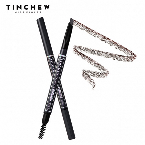 Стойкий карандаш для идеальных бровей #3 Темно-серый Tinchew Triangle Eyebrow Pencil #3 Dark Gray