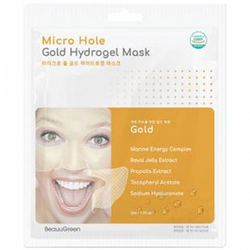 Омолаживающая гидрогелевая маска для лица BeauuGreen Micro Hole Gold Hydrogel Mask