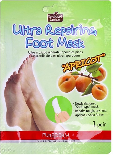Питательная маска для ног с абрикосом Purederm Ultra Repairing Foot Mask