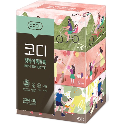 Двухслойные мягкие бумажные салфетки Ssangyong «Счастливая прогулка»