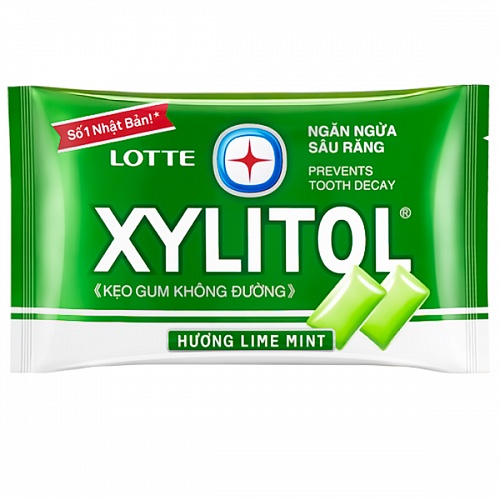 Жевательная резинка со вкусом лайма и мяты Lotte Xylitol Lime Mint