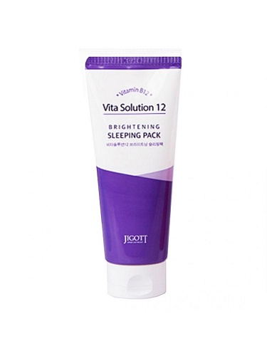Маска для лица ночная осветляющая с витамином В12 Jigott Vita Solution 12 Brightening Sleeping Pack