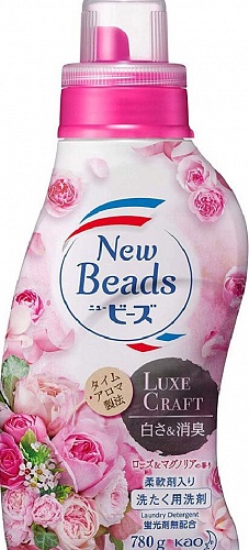 Мягкий гель для стирки белья &amp;quot;Цветочный люкс&amp;quot;, с ароматом розы и магнолии Kao Corporation New Beads Luxe Craft