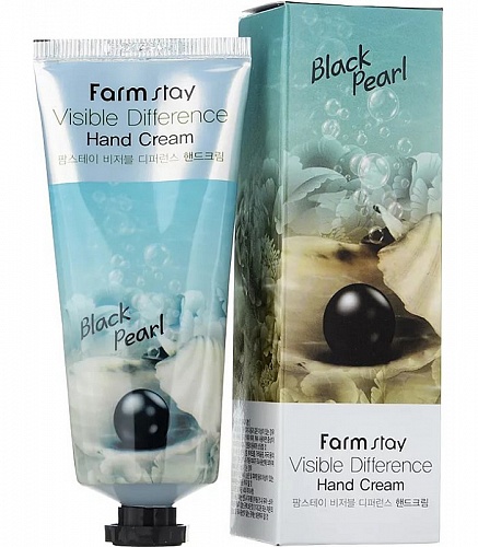 Крем для рук с черным жемчугом Farm Stay Visible Difference Hand Cream Black Pearl