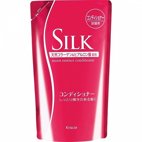 Бальзам-ополаскиватель для волос увлажняющий Kracie Silk с природным коллагеном, сменная упаковка, 350 мл Kracie Silk