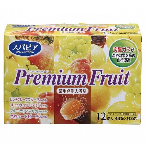 Соль для ванны на основе углекислого газа с тонизирующим эффектом и ароматом сочных фруктов Fuso Kagaku Premium Fruits