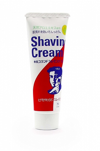 Крем для бритья для чувствительной кожи с экстрактом Алоэ Gyunyu Sekken Kyoshin COW Brand