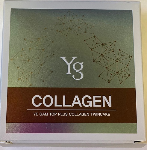 Пудра для лица матирующая коллаген 21 или 23 тон Ye Gam Top Plus Collagen Twincake