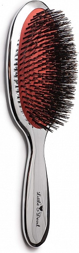 Щётка для волос массажная c натуральной щетиной и зеркальным дизайном Finetech Little Devil