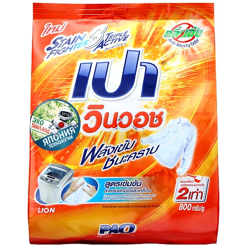 Порошок стиральный для всех типов стиральных машин Lion Thailand Pao Win Wash Regular