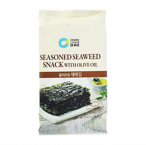 Капуста морская с оливковым маслом &amp;quot;Seasoned seaweed snack with olive oil&amp;quot;, 4,5гр.