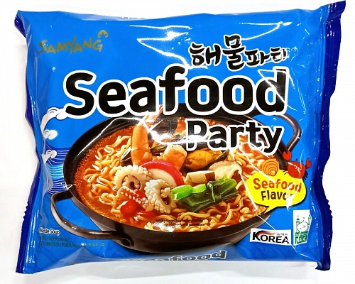 Лапша со вкусом морепродуктов Samyang Foods Co. Seafood party