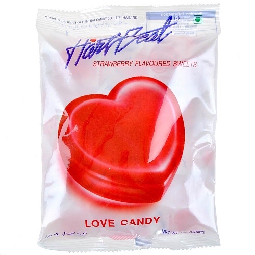 Конфета карамельная со вкусом клубники Hartbeat Jumbo Love Candy Strawberry
