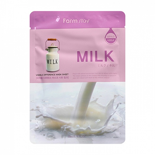 Тканевая маска для лица с молочными протеинами Farm Stay Visible Difference Milk Mask Sheet