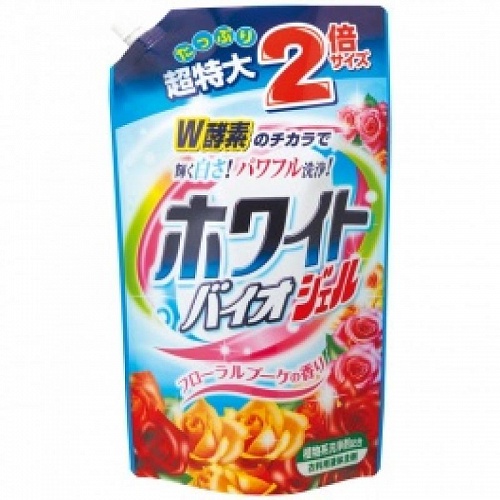 Жидкий гель для стирки с отбеливающим эффектом с цветочным ароматом Nihon Detergent White Bio Plus Gel