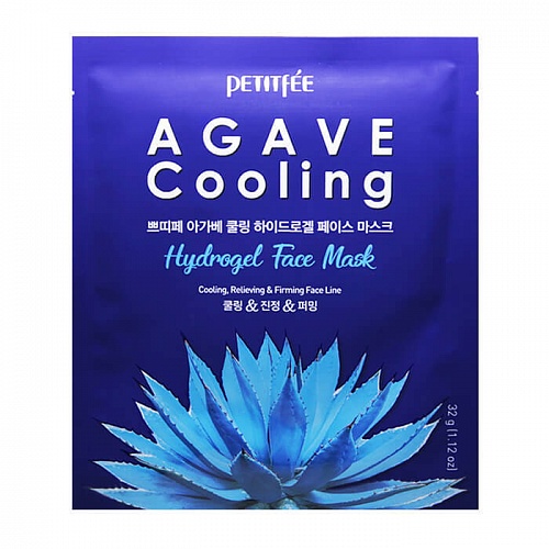 Маска для лица гидрогелевая c АГАВОЙ Petitfee Agave Cooling Hydrogel Face Mask