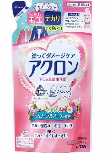 Жидкое средство для стирки деликатных тканей с ароматом Цветочный букет, сменная упаковка Lion Akron
