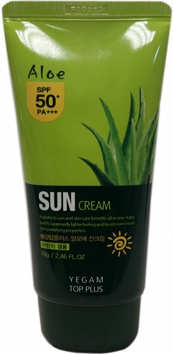 Солнцезащитный крем с алоэ Ye Gam Top Face Sun Cream Aloe SPF 50+ PA+++
