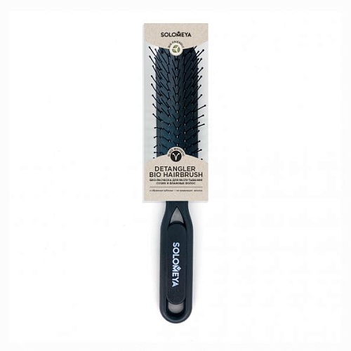 Био-расческа для распутывания сухих и влажных волос Solomeya Detangler Hairbrush for Wet &amp; Dry Hair Black Aesthetic